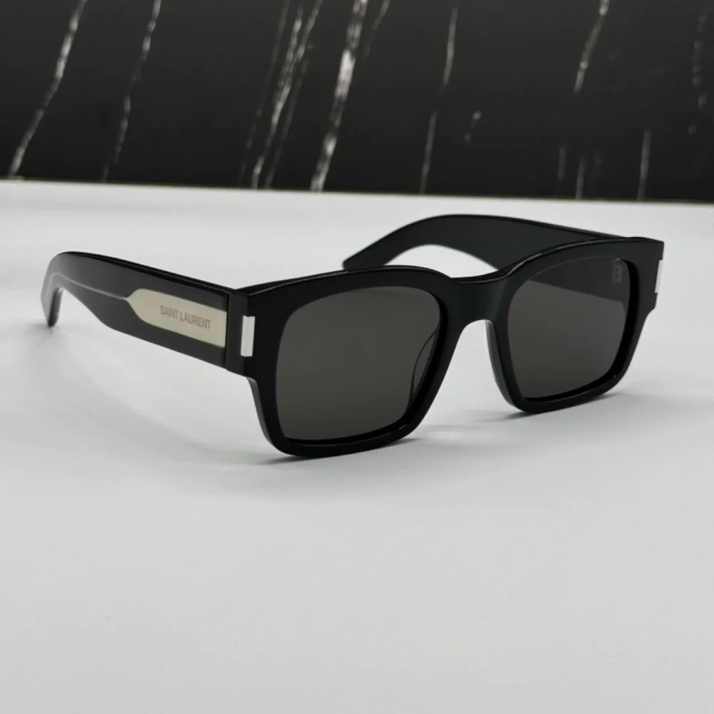 NEW SL617 001 SAINT LAURENT SQUARE SL 617 001 BLACK UNISEX SUNGLASSES